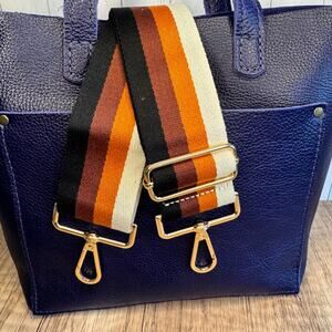 Wide Brown Striped Crossbody Strap Guitar Strap Gradient Tote Bag Handle NEW